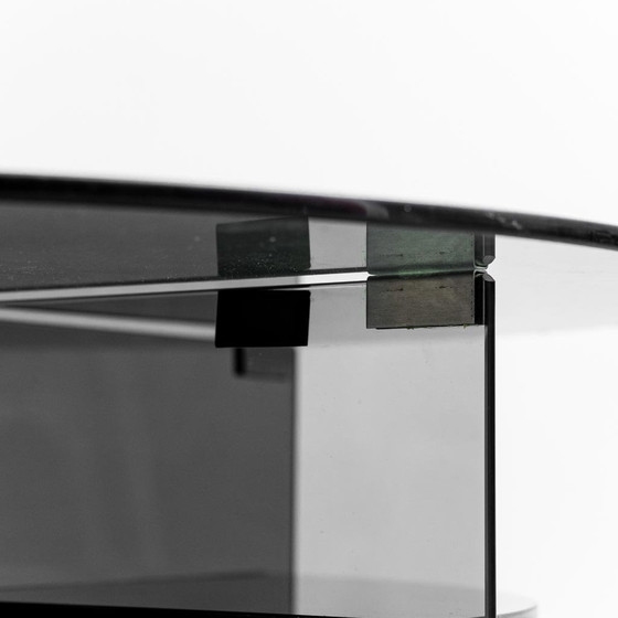Vintage ronde salontafel van gerookt Parsol kristal – Geregistreerd Design, Italië, jaren 70 – Masiero (photo 5 of 9)