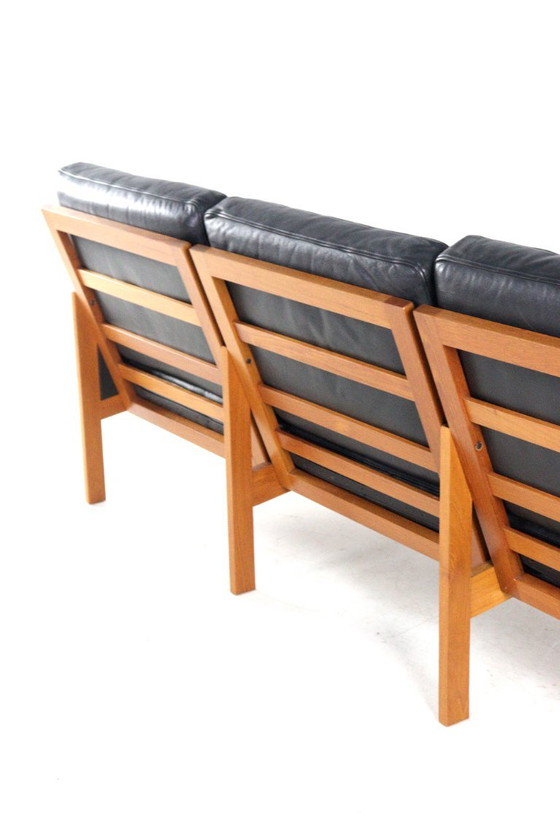 Illum Wikkelso voor Niels Eilersen Capella bank vintage Mid-Century – 3-5 zitsbanken, Leather, Wood (photo 16 of 17)