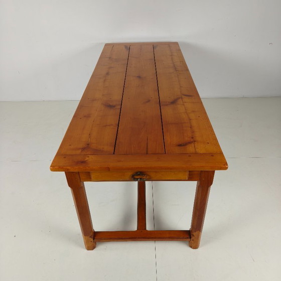 Image 1 of French farmhouse table from the late 19th century – fully restored