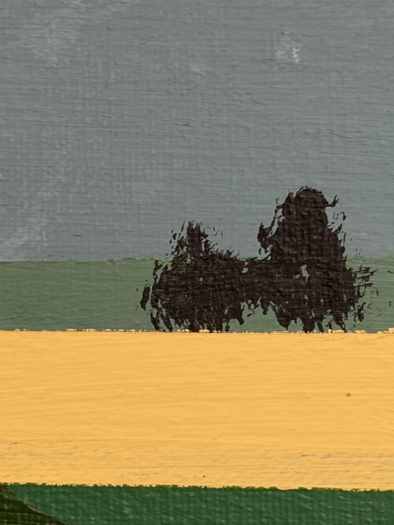 Image 1 of Impressionistic panoramic French landscape – Champagne – 100 x 30 cm