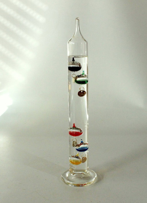 Galileo vintage glass thermometer, mouth-blown