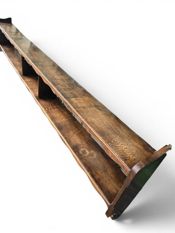 Large Antique Carved Oak Wall Shelf – Shelving unit, Wood (photo 5 of 5)