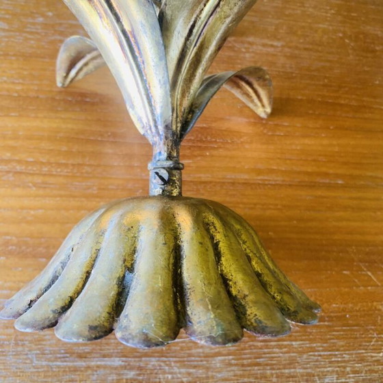 Image 1 of Coppia di candelabri in foglia d'oro degli anni '60
