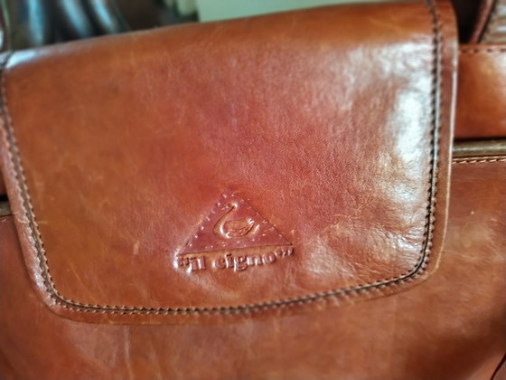 Image 1 of Vintage Leather Ladies Handbag Brand Il Cigno