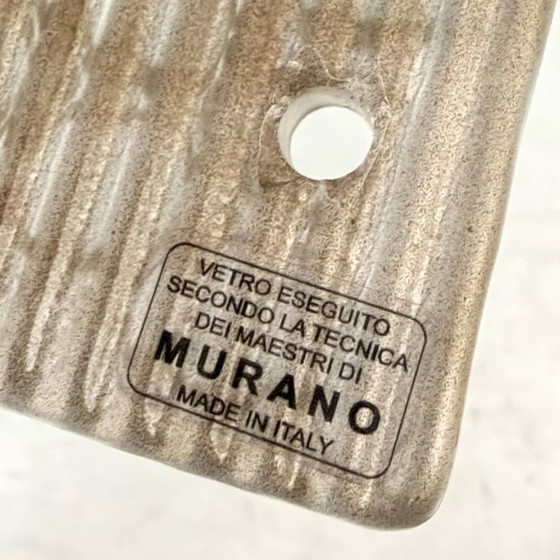 Image 1 of Coppia di applique da parete moderne in ottone italiano e vetro di Murano con texture beige chiaro