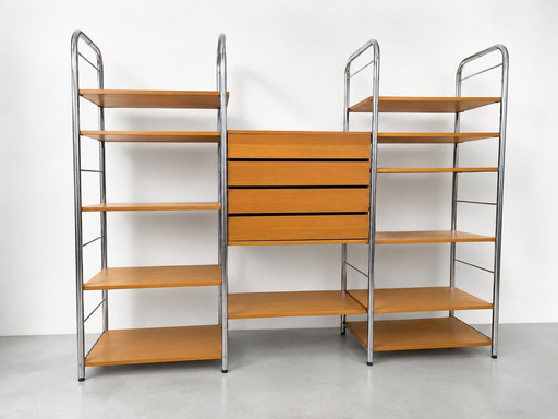 Modulaire IKEA-boekenkast, Zweden, jaren 80, chroom, vintage