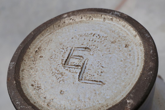 Image 1 of Sculpture "champignon" en céramique organique signée EL, Belgique années 1960