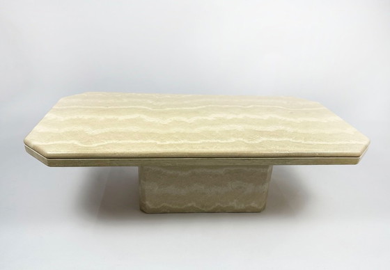 Image 1 of Vintage 1970s travertin coffee table