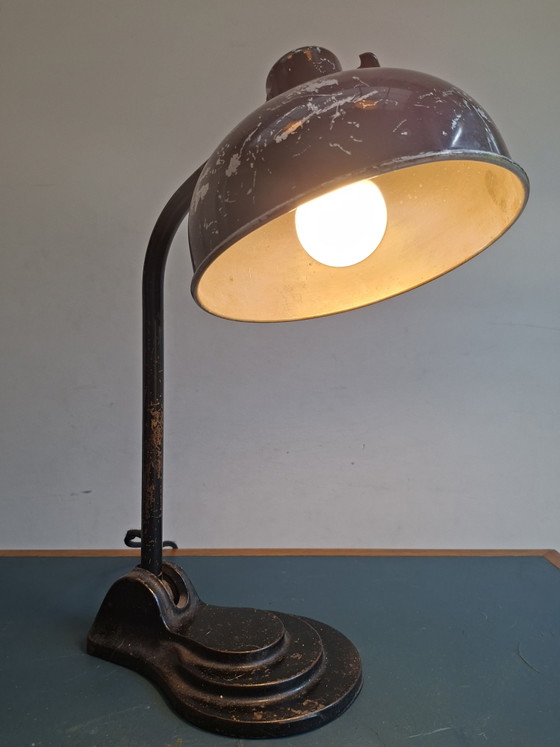 Vintage Desk Lamp, Hala Germany, Jaren Dertig – Leeslamp, Metal, Cast Iron (photo 3 of 13)