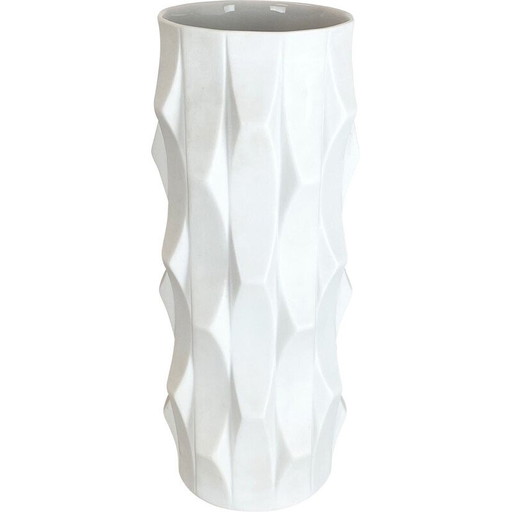Vase vintage en porcelaine Op Art par Heinrich Fuchs pour Hutschenreuther, Allemagne 1970