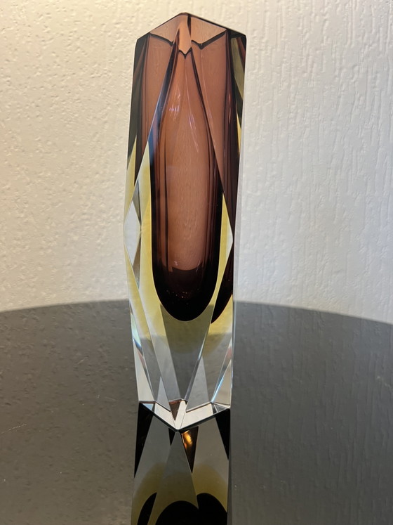 Mid-Century Murano faceted Sommerso glass vase (Luigi Mandruzzato) (photo 6 of 12)