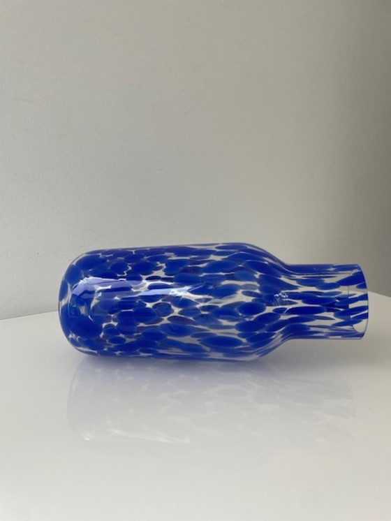 Image 1 of Mouth-blown designer carafe/vase sapphire blue – unique