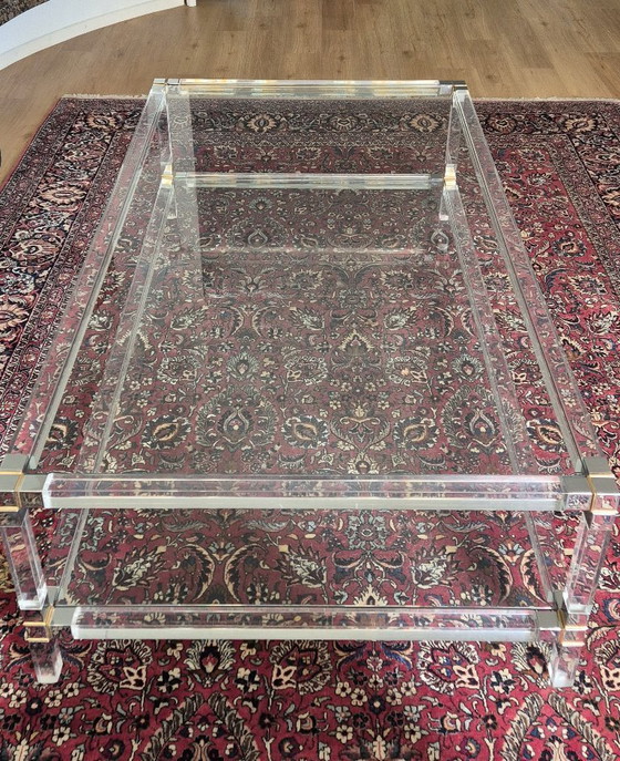 Image 1 of Couchtisch aus Acrylglas/Plexiglas und Glas, Regency-Stil der 1970er Jahre