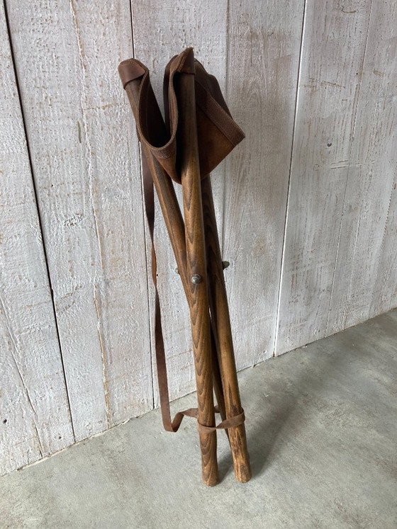 Klappbarer Jagdhocker – Leather, Metal (photo 2 of 8)