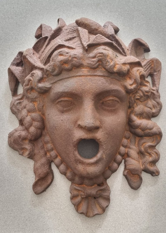 Fontijnmasker - Tuinornament – Tuinaccessoires, Cast Iron, Iron (photo 3 of 7)