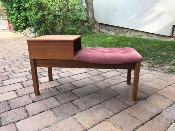 Mid-Century Teak Telefoonbankje, jaren 60 – Retro (photo 5 of 5)
