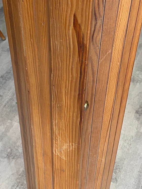 Image 1 of Vintage 1950s freestanding, foldable wooden screen in the style of Baumann.