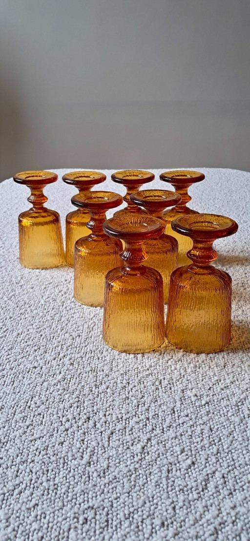Set van 8 vintage glazen