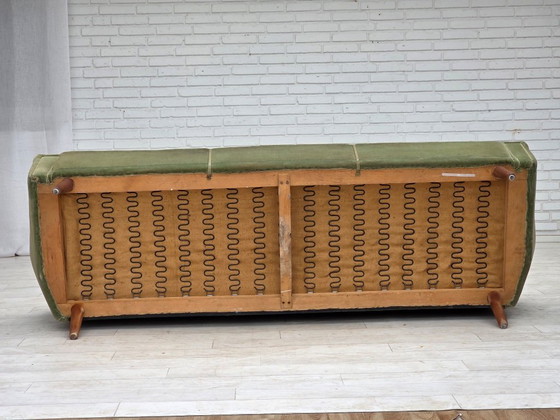 Image 1 of Jaren 70, Deens ontwerp van Kurt Østervig, 3-zitsbank, meubelvelours, teakhout.