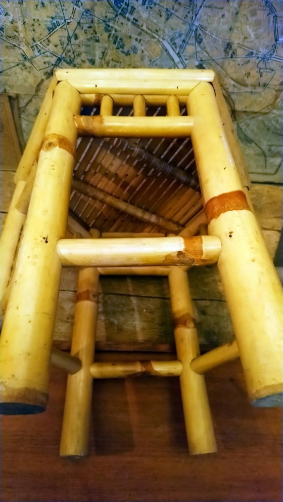 Beistelltisch, Hocker, Bambus-Pflanzenständer – Beistelltische, Bamboo, Vintage (photo 8 of 13)