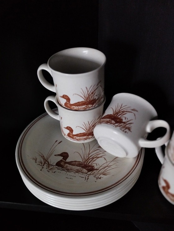 5 kleine vintage aardewerken bordjes en mokken met CHURCHILL eendjes. – Servies, Ceramic (photo 15 of 17)