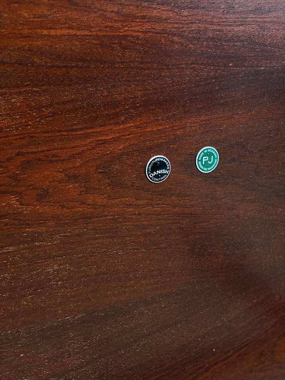 Image 1 of Mahonie bank- of salontafel door Ole Wanscher voor Poul Jeppensen, Denemarken, 1950