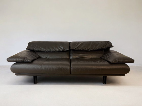 Image 1 of vintage Alanda sofa brown leather by Paolo Piva for B&B Italia 1980s