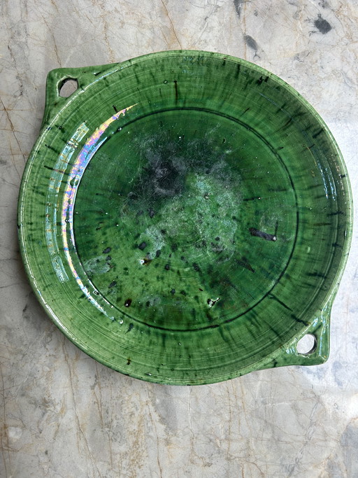 Beautiful Handmade Tamegroute Bowl – Moroccan Pottery – 35cm