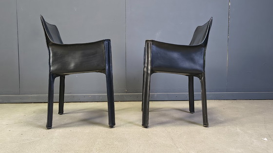 Image 1 of Set of 6 Cassina Cab 413 Chairs by Mario Bellini, 1980s