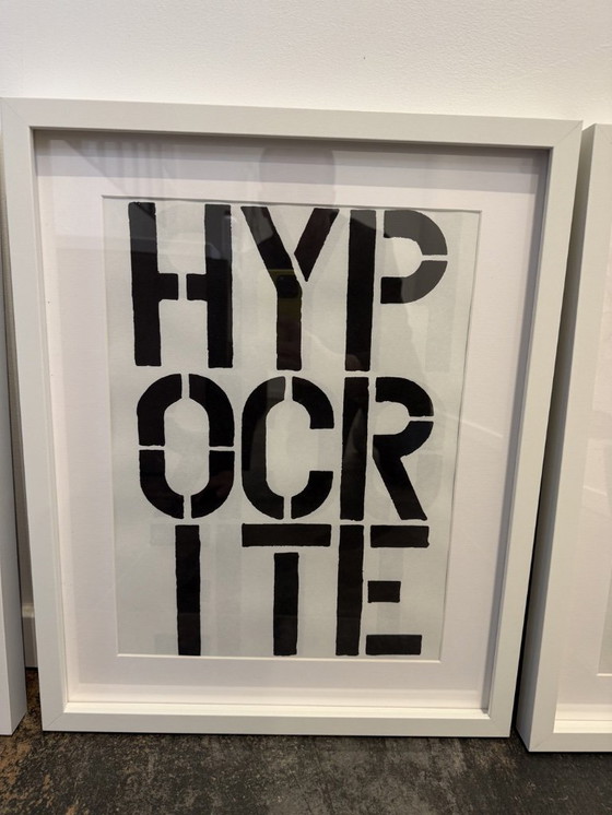 Image 1 of Compartir CHRISTOPHER WOOL GIRARD SEBASTIEN LITOGRAFÍA ARTE CALLEJERO KAWS INVASOR OBEDECER Set 5