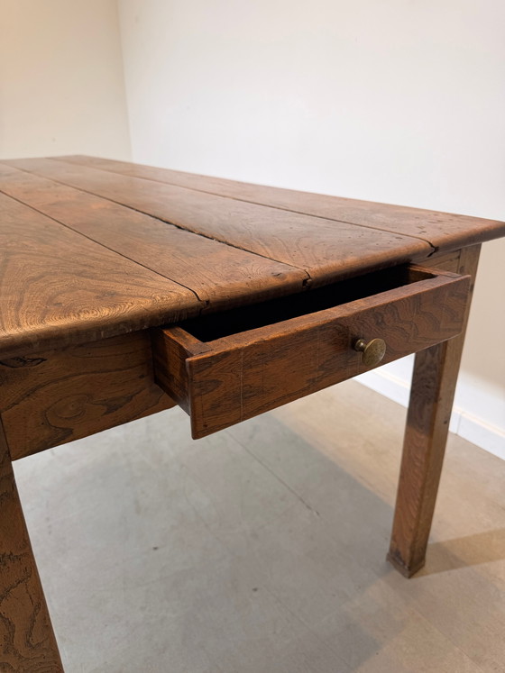 Antique Solid Oak Farmhouse Dining Table (photo 4 of 6)