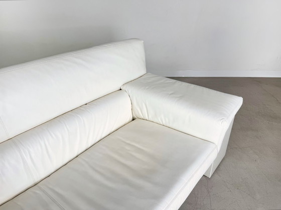 Image 1 of Originale Knoll Brigadier a tre posti, in pelle bianca, Cini Boeri 1980