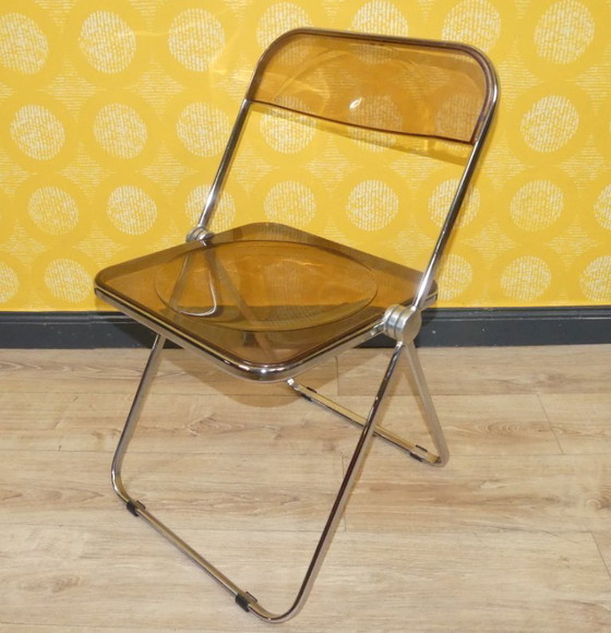 Image 1 of Castelli Kunststoff Klappstuhl PLIA Chair 70er Jahre Design Klassiker braun transparent