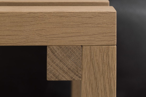 Image 1 of Stool, Frederik Delbart x Casimirateliers, solid oak, brutalist