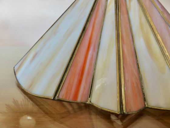 Image 1 of Suspension Italienne en pate de verre et laiton, années 70