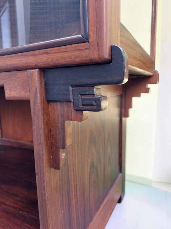 Art Deco Kast Amsterdamse School Dressoir Kast – Wood, Glass (photo 4 of 13)