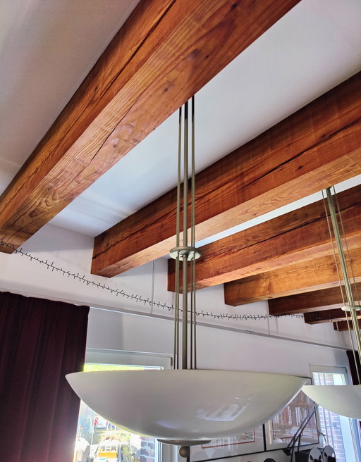 Model 1930s Gispen five tube hanging lamps