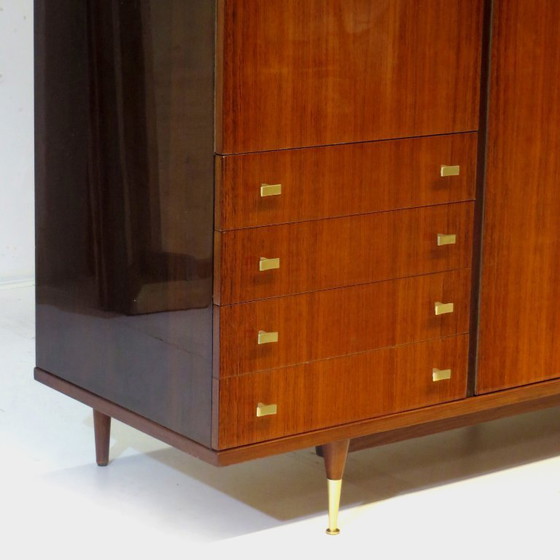 Image 1 of Vintage mid century 4-deurs design kledingkast in palissander, 1960s