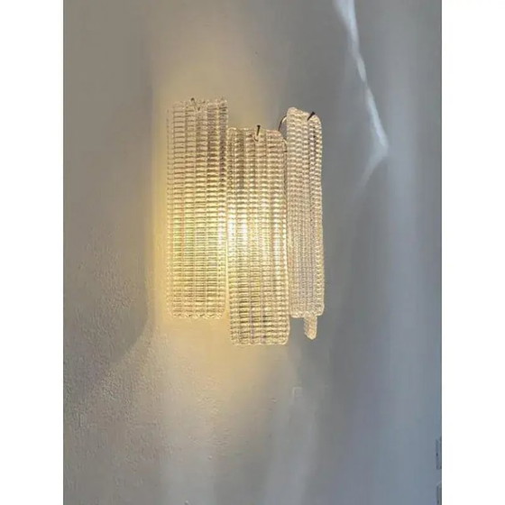 Image 1 of Simoeng “Listelli” Murano glazen wandlamp met diamantvormige strepen