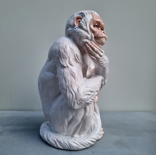 Italiaans keramiek, Aap, mid century Hollywood Regency