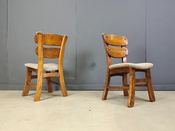 Image 1 of Vintage brutalist dining chairs, set of 5 - 1960s