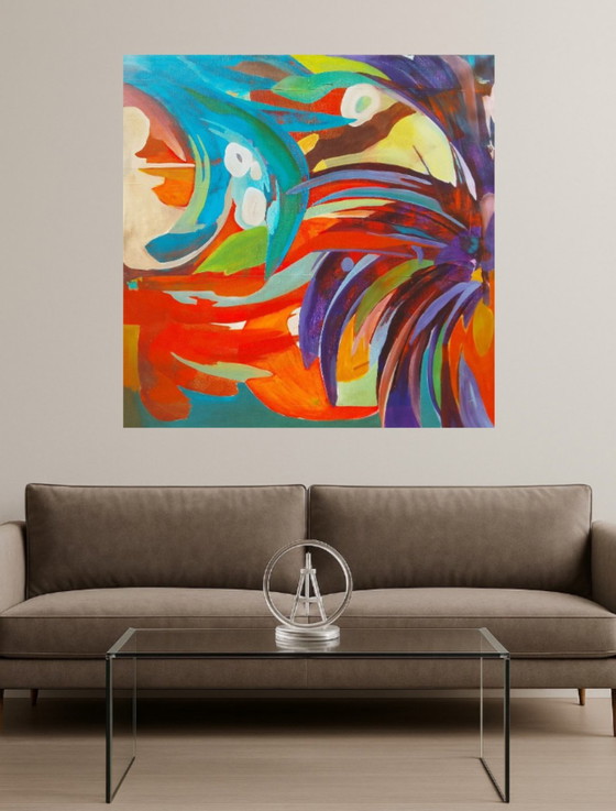 Acrylverfschilderij #krijt 100x100cm – Kunst, Canvas (photo 3 of 15)