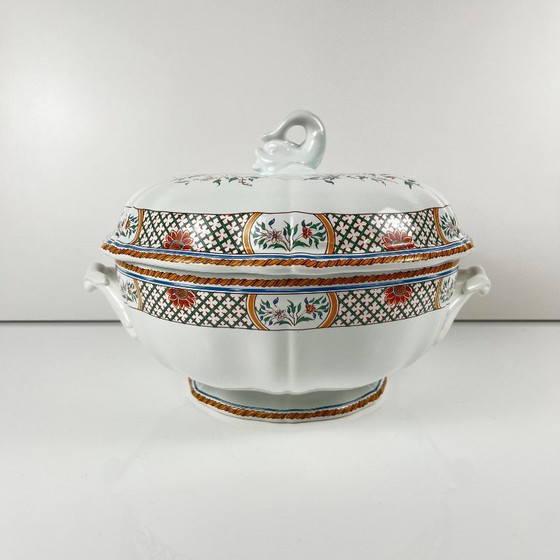 Image 1 of Suppenterrine mit Esparsettenmuster von Gien Rouen, 1990, limitierte Auflage 693/1500