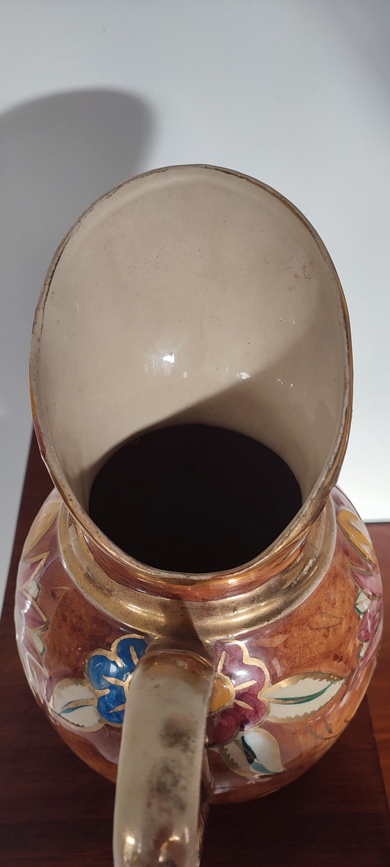 Image 1 of Brocca in ceramica decorata a mano d'epoca