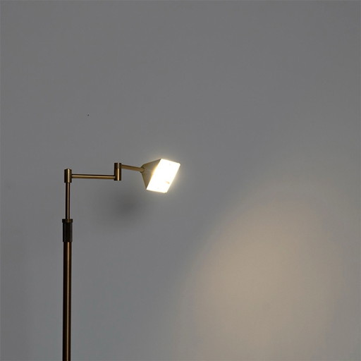 Design vintage vloerlamp brons met LED en touch dimmer