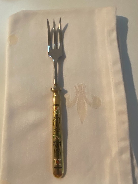 Image 1 of posate da dessert color oro da sei pezzi