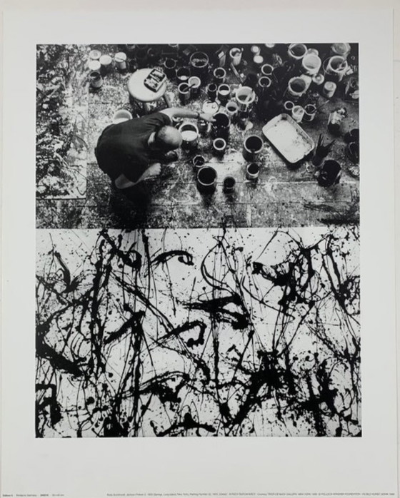 Image 1 of Rudy Burckhardt: "Jackson Pollock Painting No 32" - Professionally Framed With New High Quality Gallery Frame And Unframed