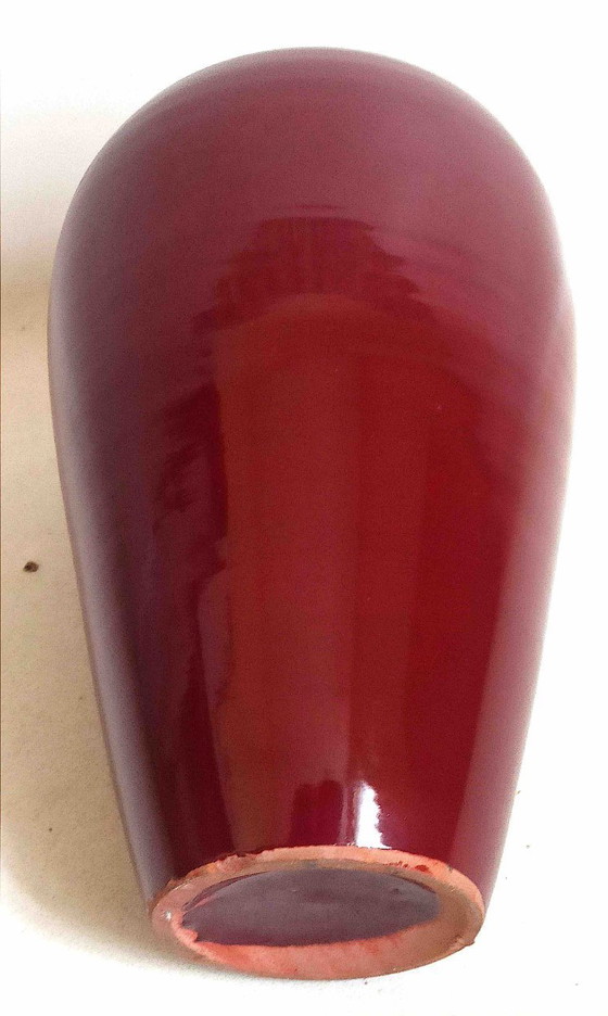 Image 1 of Jarrón de cerámica color burdeos Altura 30 cm