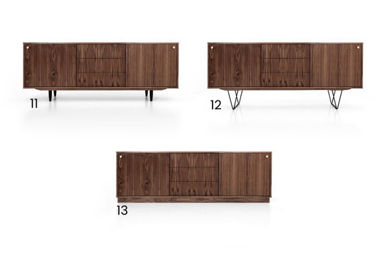 Image 1 of Cómoda O-S05 de nogal con puerta corredera y 3 cajones