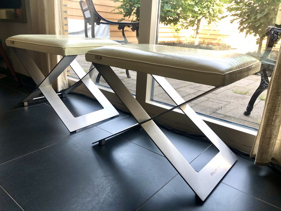 Image 1 of Philipp Plein Jet Set Ottoman Hocker Kruk Croco Leder